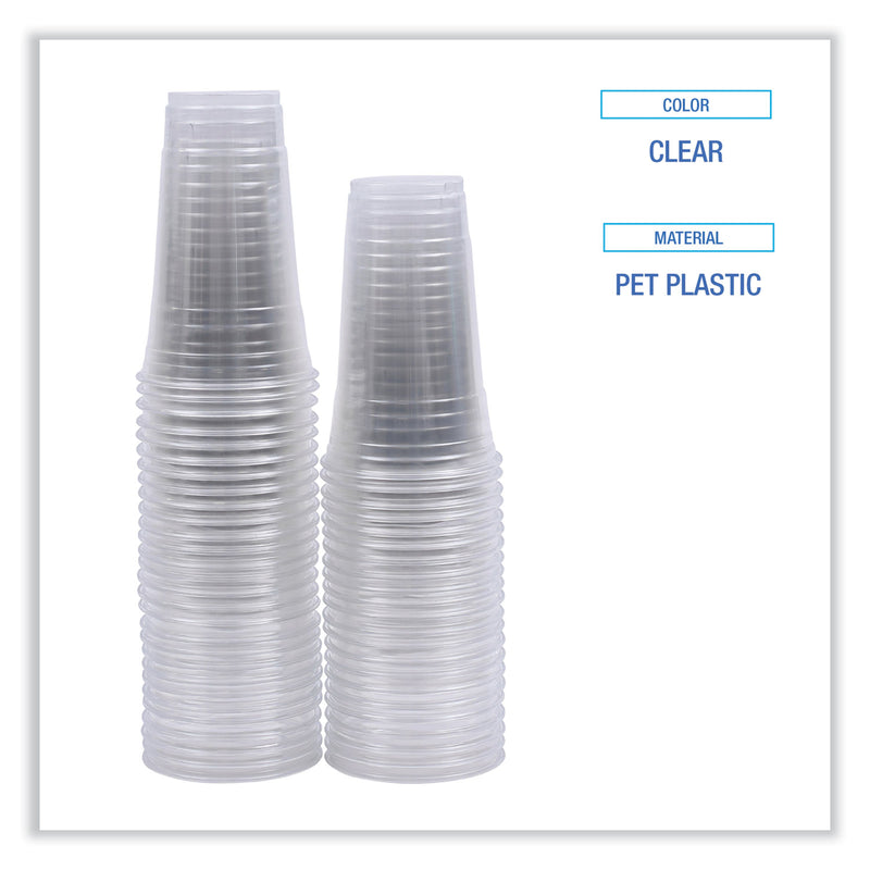 Boardwalk Clear Plastic Cold Cups, 24 oz, PET, 50 Cups/Sleeve, 12 Sleeves/Carton