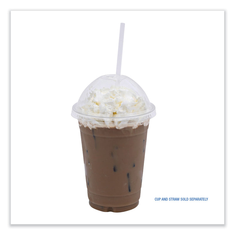 Boardwalk PET Cold Cup Dome Lids, Fits 16 oz to 24 oz Plastic Cups, Clear, 100 Lids/Sleeve, 10 Sleeves/Carton