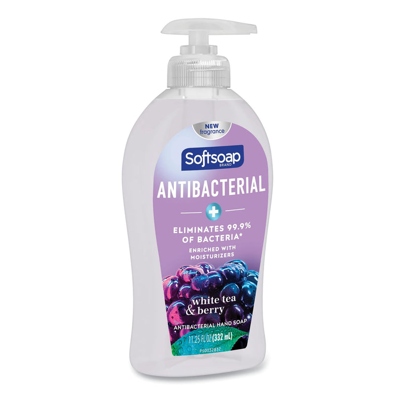 Softsoap Antibacterial Hand Soap, White Tea and Berry Fusion, 11.25 oz Pump Bottle