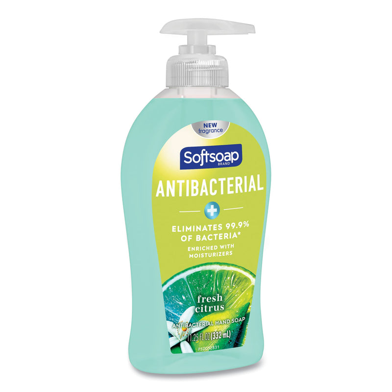 Softsoap Antibacterial Hand Soap, Fresh Citrus, 11.25 oz Pump Bottle, 6/Carton
