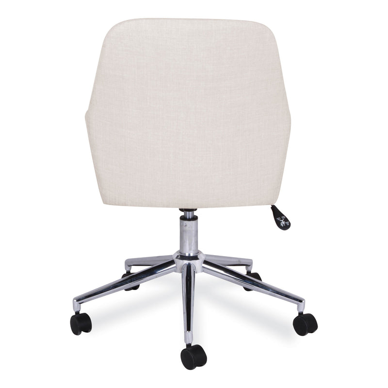 Workspace by Alera Mid-Century Task Chair, Supports Up to 275 lb, 18.9" to 22.24" Seat Height, Cream Seat, Cream Back