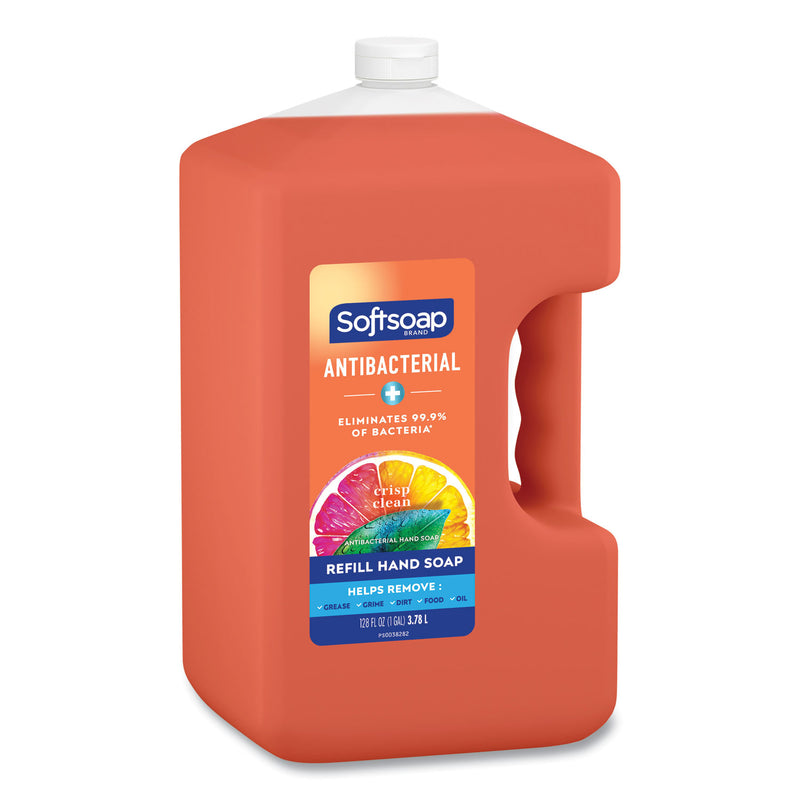 Softsoap Antibacterial Liquid Hand Soap Refill, Crisp Clean, 1 gal Bottle, 4/Carton