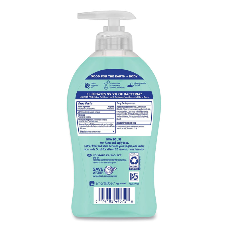 Softsoap Antibacterial Hand Soap, Fresh Citrus, 11.25 oz Pump Bottle, 6/Carton
