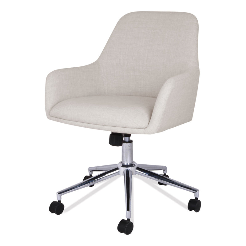 Workspace by Alera Mid-Century Task Chair, Supports Up to 275 lb, 18.9" to 22.24" Seat Height, Cream Seat, Cream Back