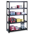 Safco Boltless Steel Shelving, Five-Shelf, 48w x 18d x 72h, Black