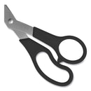 Westcott Value Line Stainless Steel Shears, 8" Long, 3.5" Cut Length, Black Offset Handles, 3/Pack