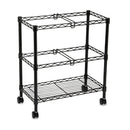 Safco Two-Tier Rolling File Cart, Metal, 3 Bins, 25.75" x 14" x 29.75", Black