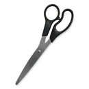 Westcott Value Line Stainless Steel Shears, 8" Long, 3.5" Cut Length, Black Straight Handle