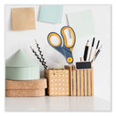 Westcott Non-Stick Titanium Bonded Scissors, 8" Long, 3.25" Cut Length, Gray/Yellow Straight Handles, 3/Pack