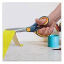 Westcott Non-Stick Titanium Bonded Scissors, 8" Long, 3.25" Cut Length, Gray/Yellow Straight Handles, 3/Pack