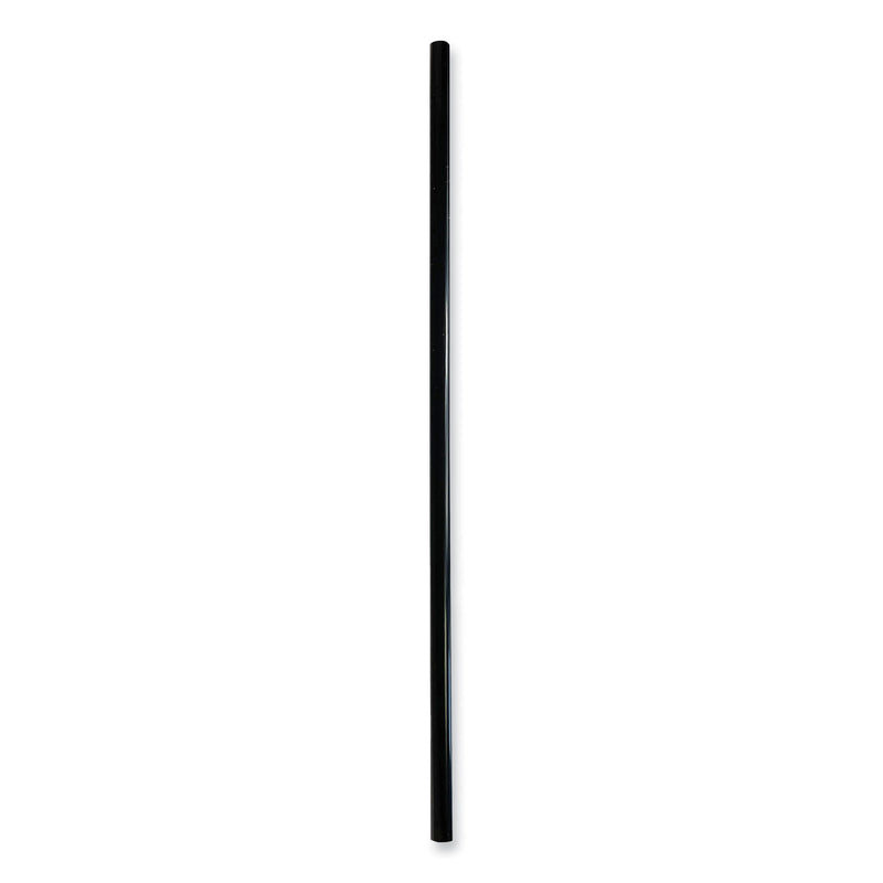 Boardwalk Wrapped Jumbo Straws, 7.75", Polypropylene, Black, 250/Pack, 50 Packs/Carton