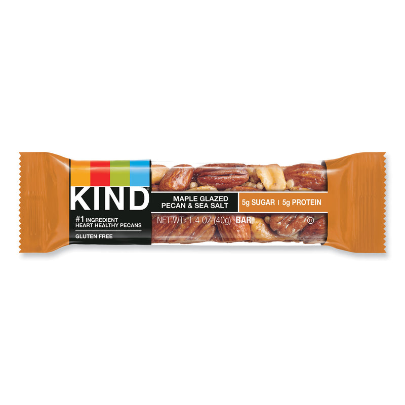 KIND Nuts and Spices Bar, Maple Glazed Pecan and Sea Salt, 1.4 oz Bar, 12/Box