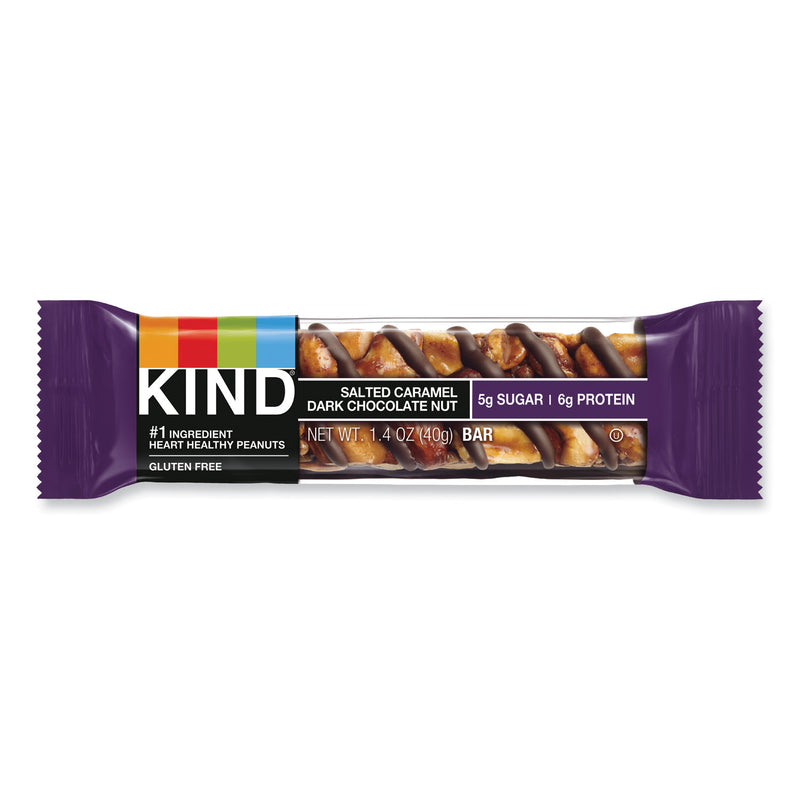 KIND Nuts and Spices Bar, Salted Caramel and Dark Chocolate Nut, 1.4 oz, 12/Pack