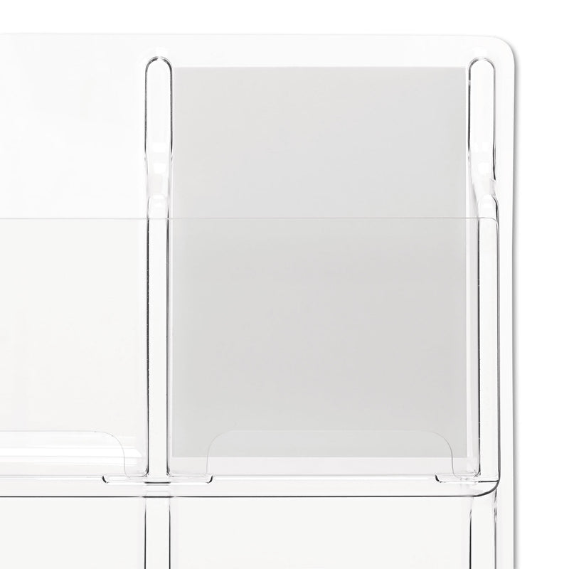 Safco Reveal Clear Literature Displays, 9 Compartments, 30w x 2d x 36.75h, Clear