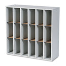 Safco Wood Mail Sorter with Adjustable Dividers, Stackable, 18 Compartments, 33.75 x 12 x 32.75, Gray