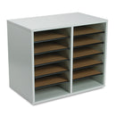 Safco Fiberboard Literature Sorter, 12 Compartments, 19.63 x 11.88 x 16.13, Gray