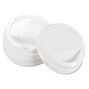 Dart Traveler Cappuccino Style Dome Lid, Polystyrene, Fits 10 oz to 24 oz Hot Cups, White, 100/Pack, 10 Packs/Carton