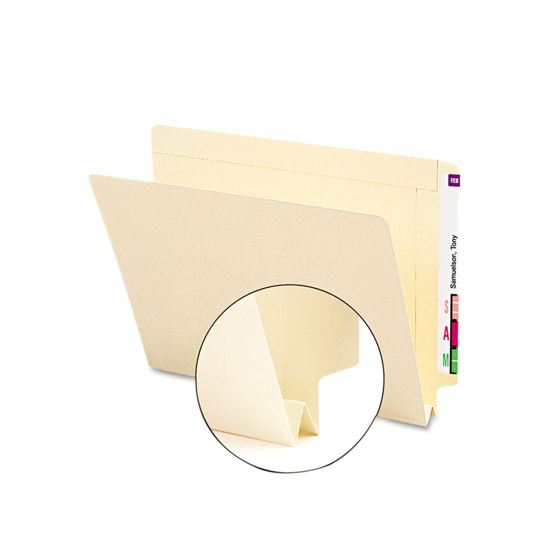 Smead Heavyweight Manila End Tab Expansion Folders, Straight Tabs, Letter Size, 1.5" Expansion, 50/Box