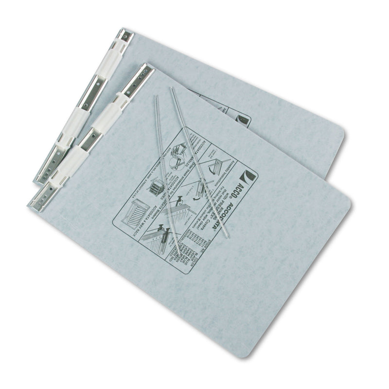 ACCO PRESSTEX Covers with Storage Hooks, 2 Posts, 6" Capacity, 9.5 x 11, Light Gray