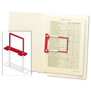 Smead U-Clip Bonded Fasteners, 2" Capacity, 2.75" Center to Center, Red/White, 100/Box