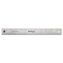 Westcott Stainless Steel Office Ruler With Non Slip Cork Base, Standard/Metric, 12" Long