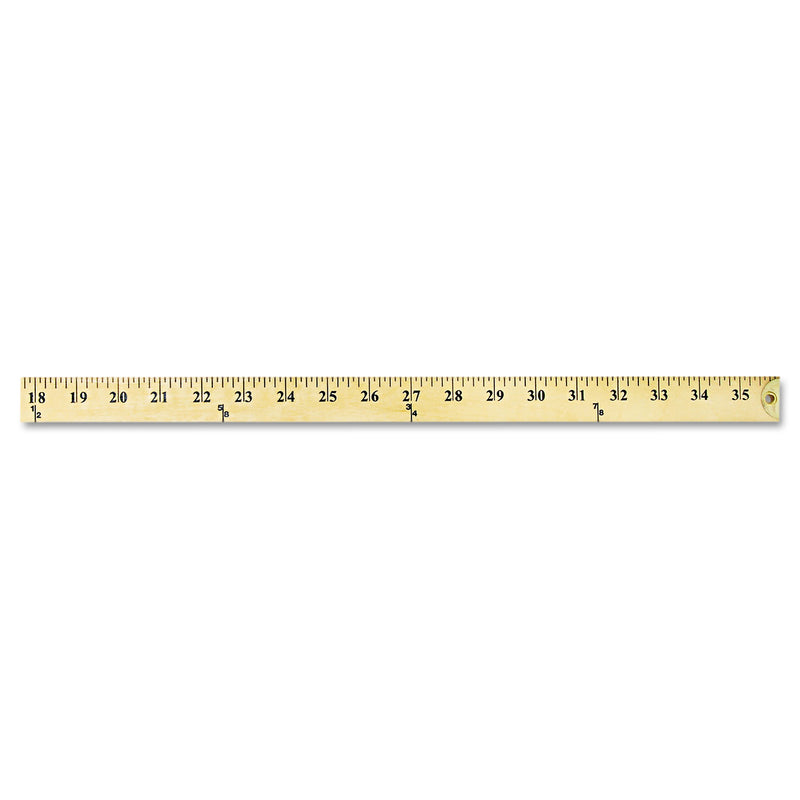 Westcott Wood Yardstick with Metal Ends, 36" Long. Clear Lacquer Finish