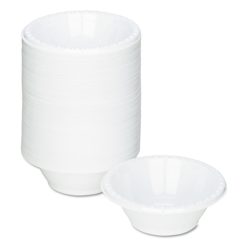 Tablemate Plastic Dinnerware, Bowls, 5 oz, White, 125/Pack