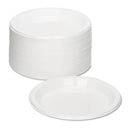 Tablemate Plastic Dinnerware, Plates, 9" dia, White, 500/Carton