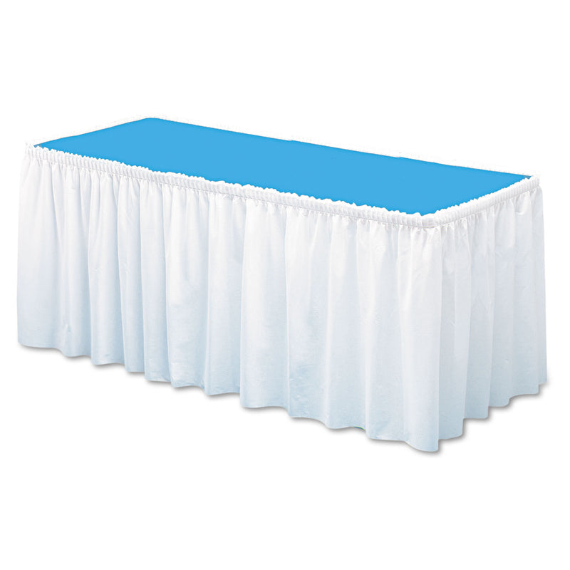 Tablemate Table Set Linen-Like Table Skirting, Polyester, 29" x 14 ft, White