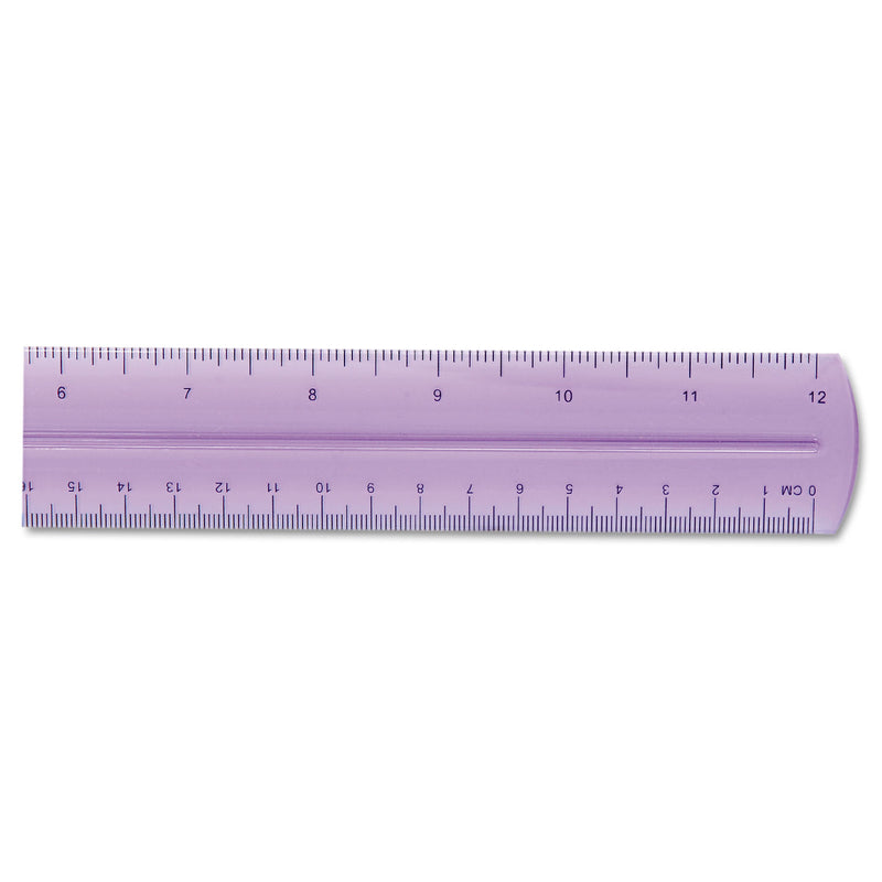 Westcott 12" Jewel Colored Ruler, Standard/Metric, Plastic