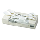 Tablemate Table Set Plastic Serving Forks and Spoons, White, 24 Forks, 24 Spoons per Pack