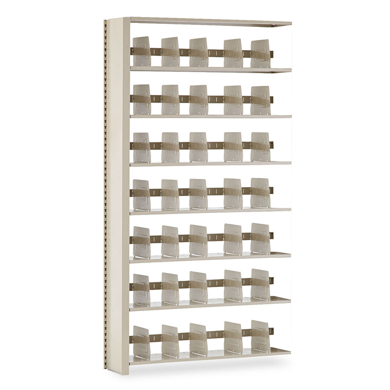 Tennsco Snap-Together Seven-Shelf Closed Add-On Unit, Steel, 48w x 12d x 88h, Sand