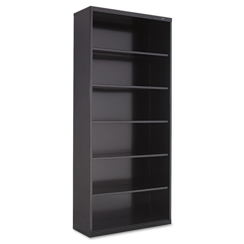 Tennsco Metal Bookcase, Six-Shelf, 34.5w x 13.5d x 78h, Black