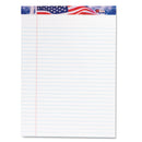 TOPS American Pride Writing Pad, Wide/Legal Rule, Red/White/Blue Headband, 50 White 8.5 x 11.75 Sheets, 12/Pack