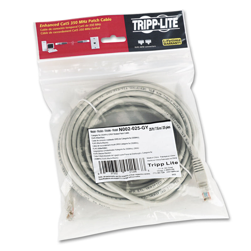 Tripp Lite CAT5e 350 MHz Molded Patch Cable, 25 ft, Gray