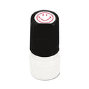 Universal Round Message Stamp, SMILEY FACE, Pre-Inked/Re-Inkable, Red