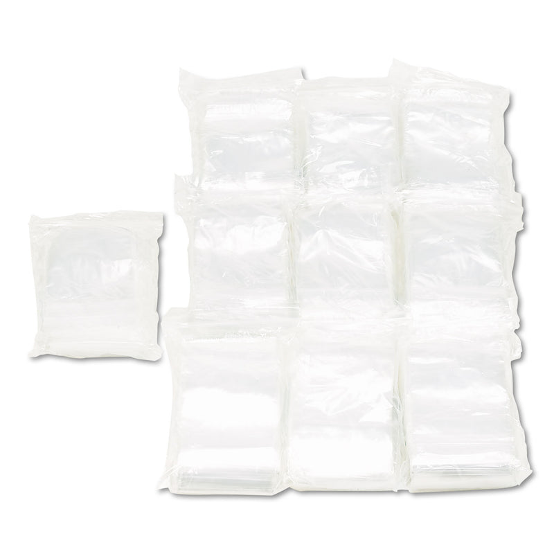 Universal Reclosable Poly Bags, 3 x 5, 2mil, Clear, 1000/Carton