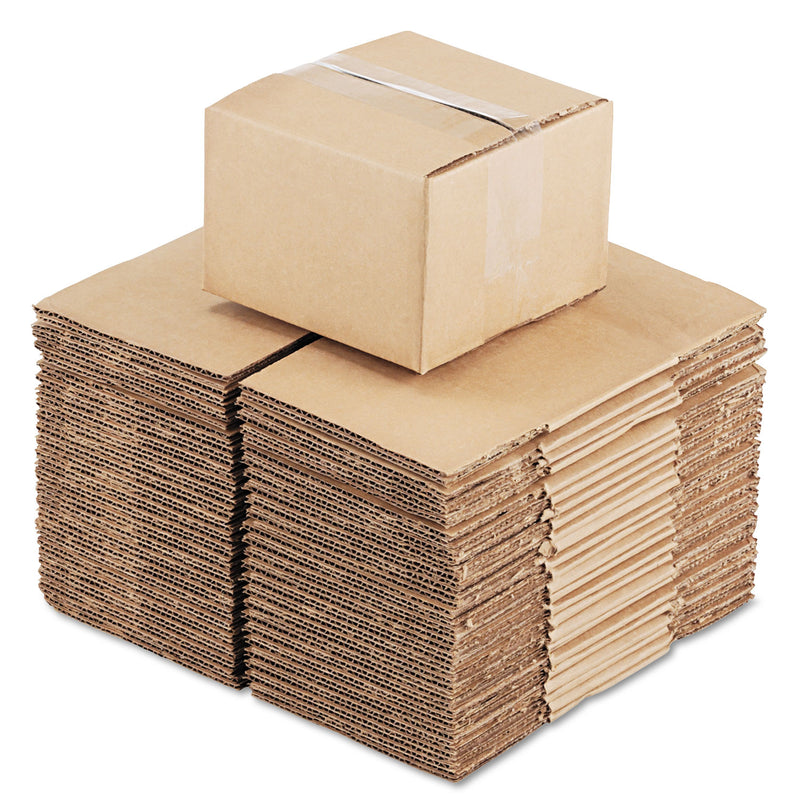 Universal Fixed-Depth Corrugated Shipping Boxes, Regular Slotted Container (RSC), 6" x 6" x 4", Brown Kraft, 25/Bundle