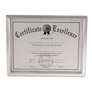 Universal Plastic Document Frame, for 8.5 x 11, Easel Back, Metallic Silver