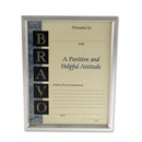 Universal Plastic Document Frame, for 8.5 x 11, Easel Back, Metallic Silver