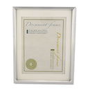 Universal Plastic Document Frame with Mat, 11 x 14 and 8.5 x 11 Inserts, Metallic Silver