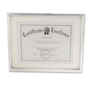 Universal Plastic Document Frame with Mat, 11 x 14 and 8.5 x 11 Inserts, Metallic Silver