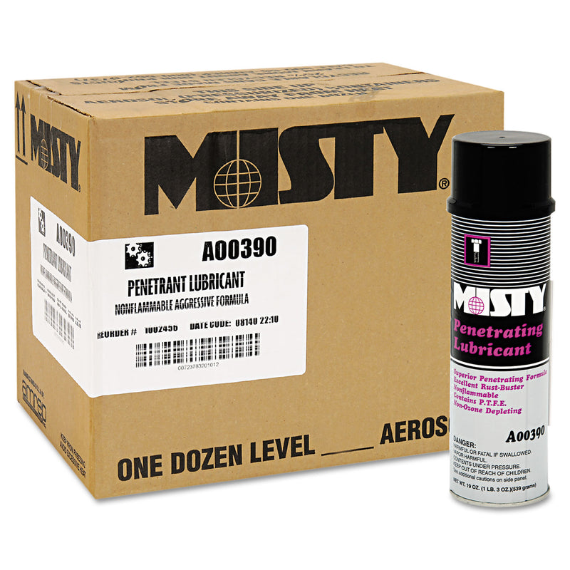 Misty Penetrating Lubricant Spray, 19 oz Aerosol Can, 12/Carton